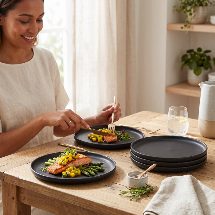 Lisbon Stoneware Dinner Plates, Set of 4 