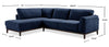 Horizon 2-Piece Left-Facing Fabric Sectional with Wood Base and Legs - Navy | Sofa sectionnel de gauche Horizon 2 pièces en tissu avec base et pattes en bois - bleu marine