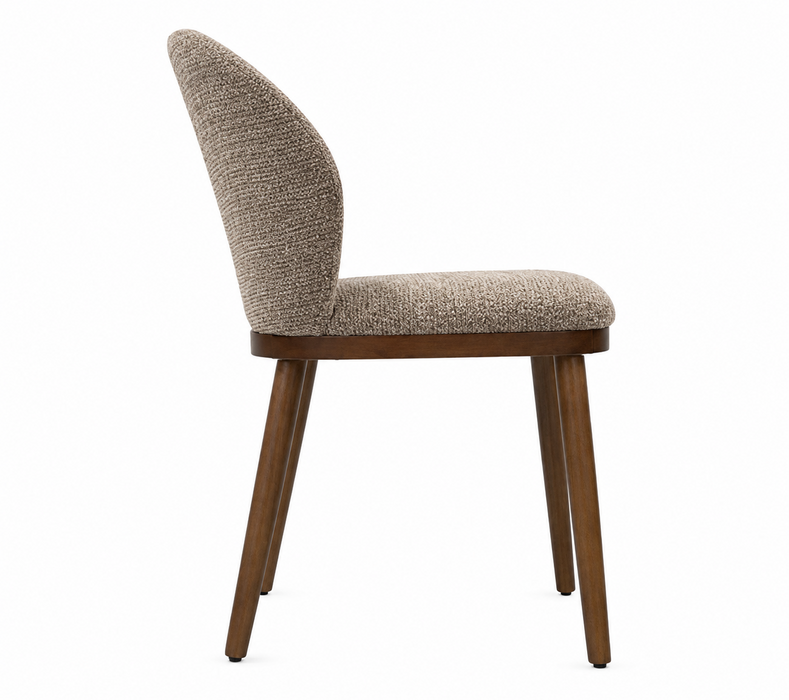Ivy Dining Chair with Polyester Fabric – Brown