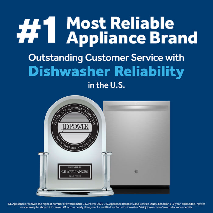 Profile 24\" 44 dBA Built-In Top-Control Smart Dishwasher with Piranha Hard Food Disposer - Stainless - PDP715SYVFS