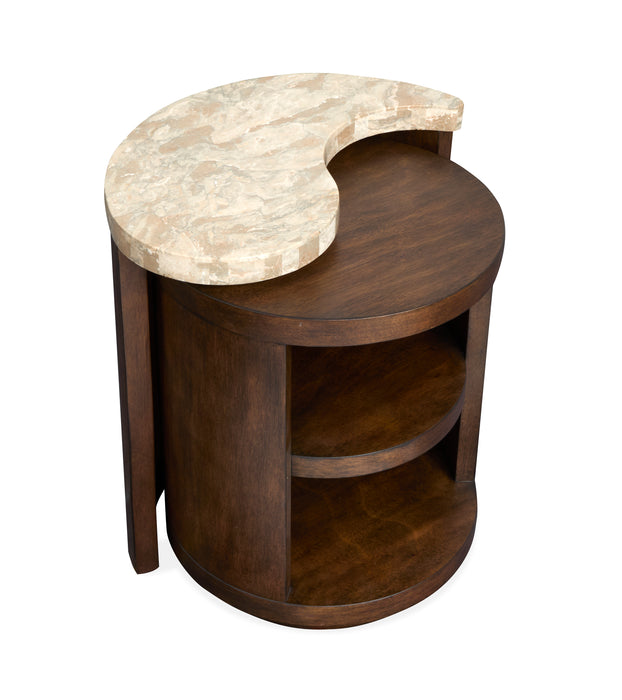 Jenkins 21.5\" End Table with Stone Veener Top - Burnt Umber 