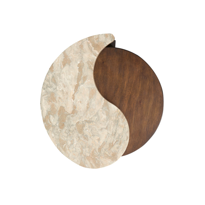Jenkins 21.5\" End Table with Stone Veener Top - Burnt Umber 
