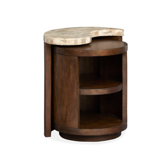 Jenkins 21.5\" End Table with Stone Veener Top - Burnt Umber 