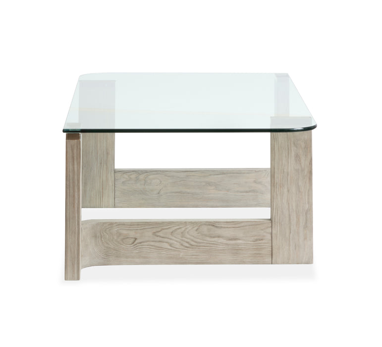 Jerome 52\" Coffee Table with Glass Top - Smokey Pine