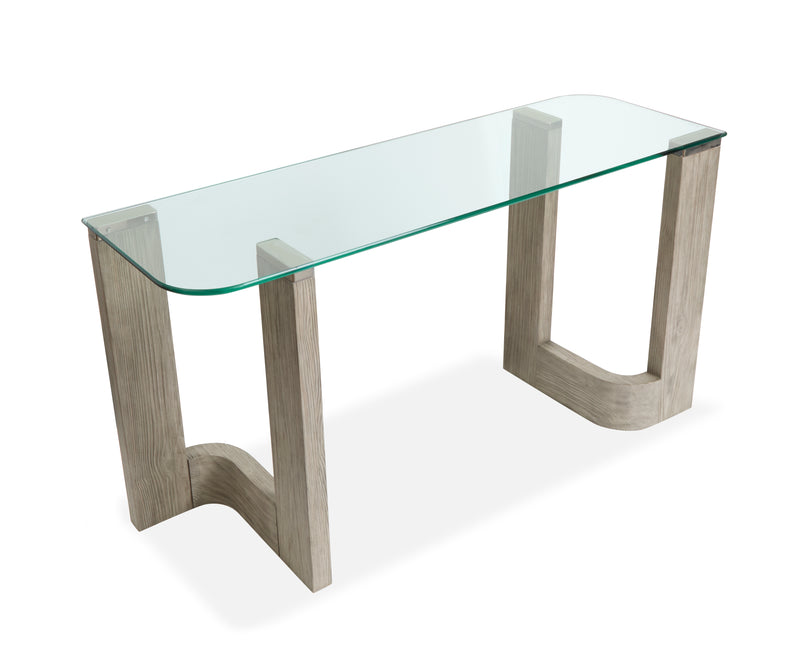 Jerome 52\" Sofa Table with Glass Top - Smokey Pine