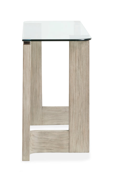 Jerome 52\" Sofa Table with Glass Top - Smokey Pine
