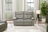 Matteo 64" Genuine Leather Reclining Loveseat - Aviarah Grey | Causeuse inclinable Matteo de 64 po en cuir véritable - gris Aviarah