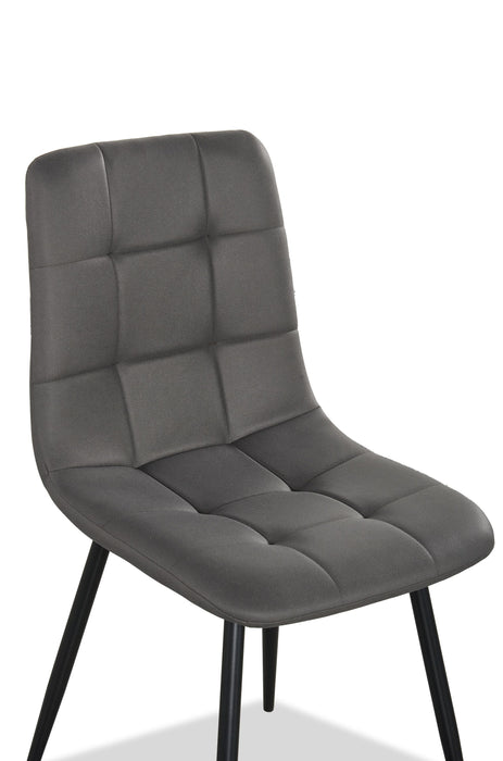 Arlo Dining Chair with Cushion Fabric Tufted Seat & Back, Metal – Charcoal