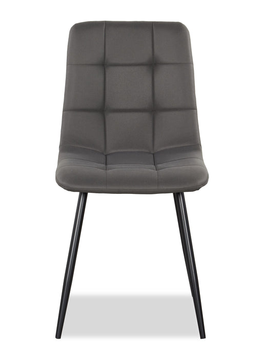 Arlo Dining Chair with Cushion Fabric Tufted Seat & Back, Metal – Charcoal