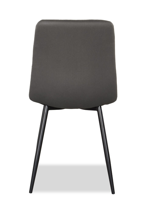 Arlo Dining Chair with Cushion Fabric Tufted Seat & Back, Metal – Charcoal