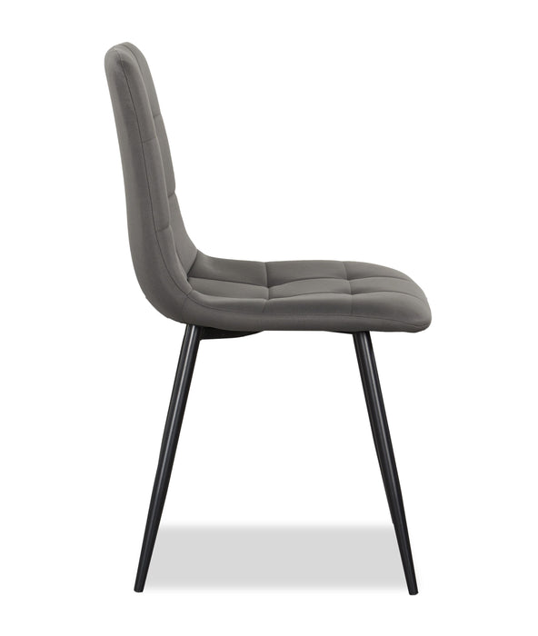 Arlo Dining Chair with Cushion Fabric Tufted Seat & Back, Metal – Charcoal
