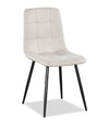 Arlo Dining Chair with Cushion Fabric Tufted Seat & Back, Metal – Grey