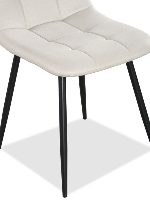 Arlo Dining Chair with Cushion Fabric Tufted Seat & Back, Metal – Grey