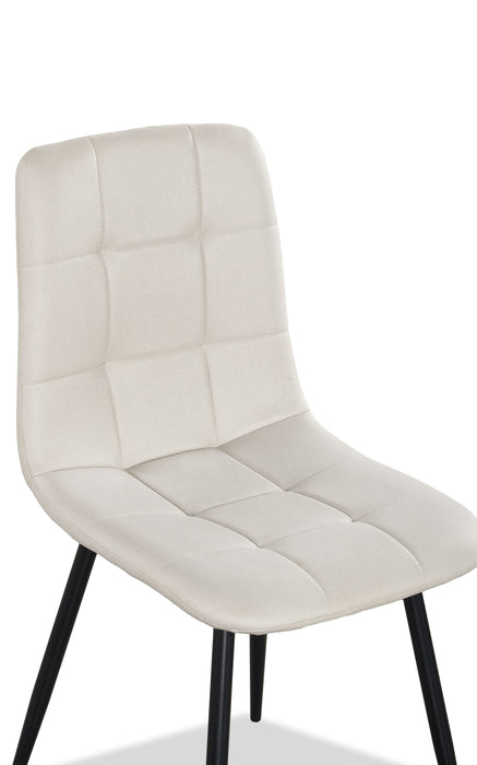 Arlo Dining Chair with Cushion Fabric Tufted Seat & Back, Metal – Grey
