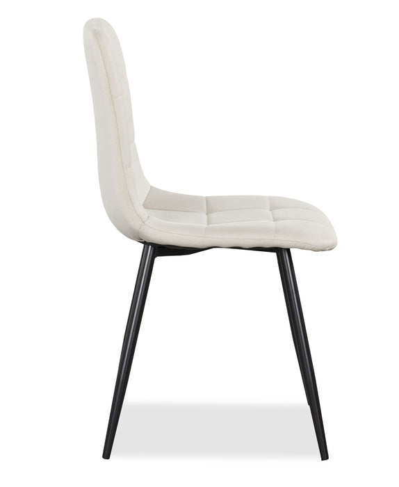 Arlo Dining Chair with Cushion Fabric Tufted Seat & Back, Metal – Grey