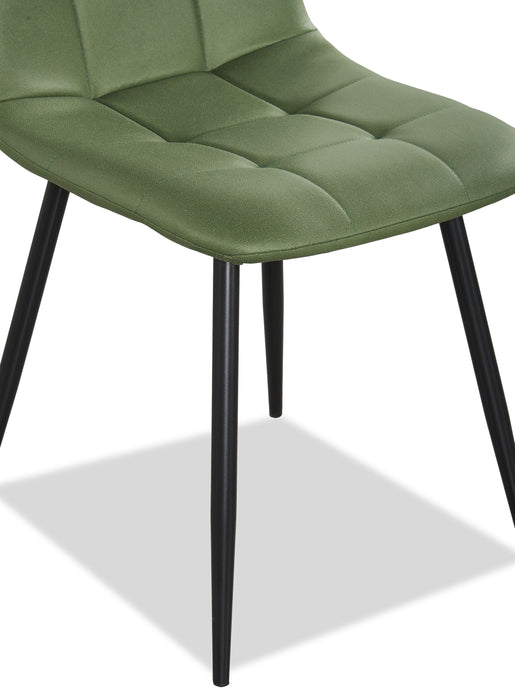 Arlo Dining Chair with Cushion Fabric Tufted Seat & Back, Metal – Green