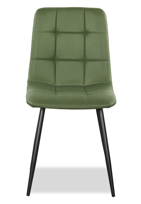Arlo Dining Chair with Cushion Fabric Tufted Seat & Back, Metal – Green