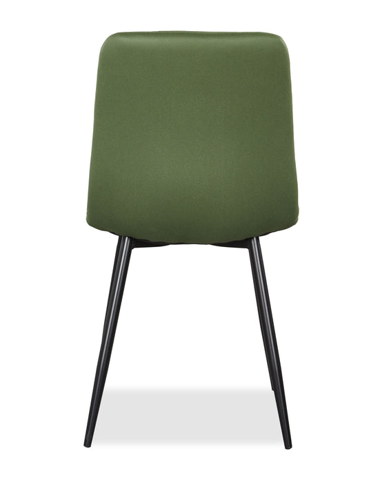 Arlo Dining Chair with Cushion Fabric Tufted Seat & Back, Metal – Green