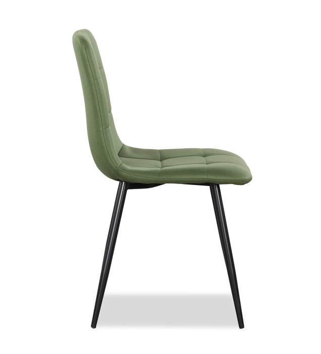 Arlo Dining Chair with Cushion Fabric Tufted Seat & Back, Metal – Green