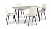 Arlo 5pc Dining Set with Table & 4 Grey Chairs, Sintered Stone & Metal, 55\"W - Grey/Black