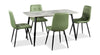 Arlo 5pc Dining Set with Table & 4 Green Chairs, Sintered Stone & Metal, 55"W - Green & Grey/Black | Ensemble de salle à manger Arlo 5 pièces en pierre frittée et métal avec table de 55 po (L) et 4 chaises vertes - vert, gris et noir