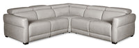 Cindy Crawford Home Aspen 3-Piece Power Reclining Sectional with Adjustable Headrests and USB Port - Silver 