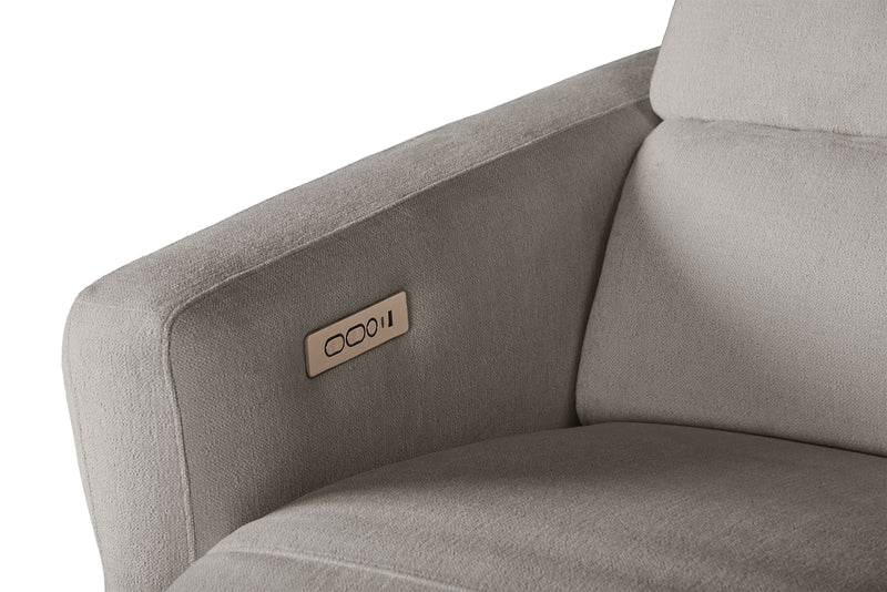 Cindy Crawford Home Aspen 3-Piece Power Reclining Sectional with Adjustable Headrests and USB Port - Silver