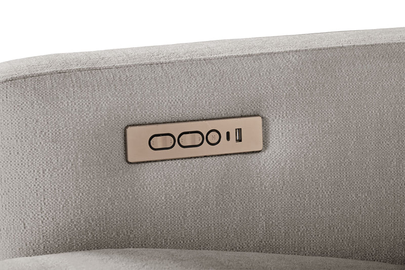 Cindy Crawford Home Aspen 4-Piece Power Reclining Sectional with Armless Chair and USB Port - Silver