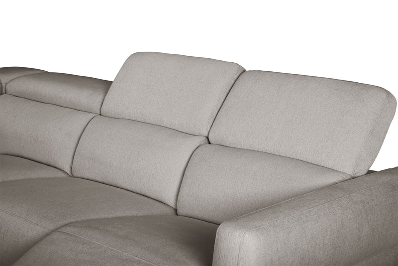 Cindy Crawford Home Aspen 3-Piece Power Reclining Sectional with Adjustable Headrests and USB Port - Silver