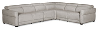 Cindy Crawford Home Aspen 4-Piece Power Reclining Sectional with Armless Chair - Silver