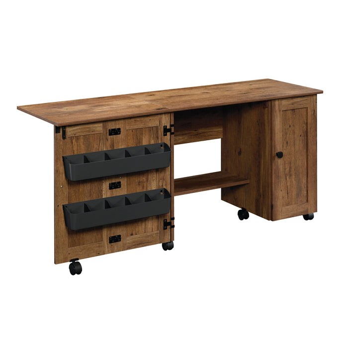 Brett 40.08” 3 Shelf Sewing and Craft Cart with Casters – Vintage Oak