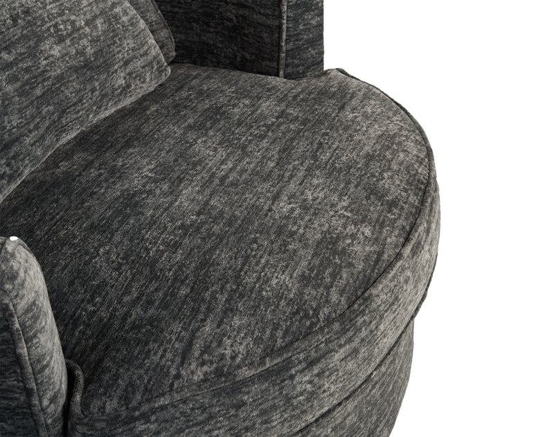 Made in Canada Sofa Lab Customizable Cuddler 48\" Fabric Accent Chair – Plush Charcoal 