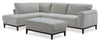 Horizon 2-Piece Left-Facing Fabric Sectional with Wood Base and Legs - Grey | Sofa sectionnel de gauche Horizon 2 pièces en tissu avec base et pattes en bois - gris