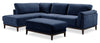 Horizon 2-Piece Left-Facing Fabric Sectional with Wood Base and Legs - Navy | Sofa sectionnel de gauche Horizon 2 pièces en tissu avec base et pattes en bois - bleu marine