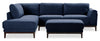 Horizon 2-Piece Left-Facing Fabric Sectional with Wood Base and Legs - Navy | Sofa sectionnel de gauche Horizon 2 pièces en tissu avec base et pattes en bois - bleu marine