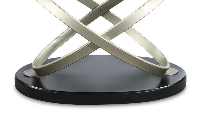 Vikki 48\" Modern Oval Glass Top Coffee Table - Glass with Metal Base