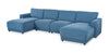 Voyage Modular 4-Piece U-Shaped Fabric Sectional with Removable Back Cushions – Blue | Sofa sectionnel modulaire en forme de U Voyage 4 pièces en tissu avec coussins de dossier amovibles - bleu
