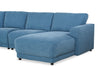 Voyage Modular 4-Piece U-Shaped Fabric Sectional with Removable Back Cushions – Blue | Sofa sectionnel modulaire en forme de U Voyage 4 pièces en tissu avec coussins de dossier amovibles - bleu