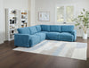 Voyage Modular 5-Piece Fabric Sectional with Removable Back Cushions – Blue | Sofa sectionnel modulaire Voyage 5 pièces en tissu avec coussins de dossier amovibles - bleu