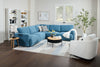 Voyage Modular 5-Piece Fabric Sectional with Removable Back Cushions – Blue | Sofa sectionnel modulaire Voyage 5 pièces en tissu avec coussins de dossier amovibles - bleu