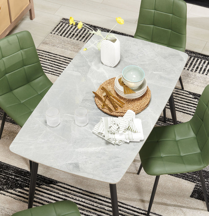 Arlo Dining Chair with Cushion Fabric Tufted Seat & Back, Metal – Green