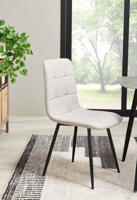 Arlo Dining Chair with Cushion Fabric Tufted Seat & Back, Metal – Grey