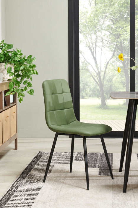 Arlo Dining Chair with Cushion Fabric Tufted Seat & Back, Metal – Green