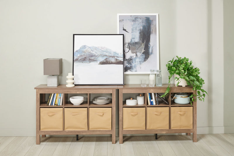 Kimberly 47.25\" Hall Table with Three Baskets - Beige