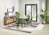 Arlo 5pc Dining Set with Table & 4 Green Chairs, Sintered Stone & Metal, 55"W - Green & Grey/Black | Ensemble de salle à manger Arlo 5 pièces en pierre frittée et métal avec table de 55 po (L) et 4 chaises vertes - vert, gris et noir