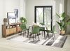Arlo 5pc Dining Set with Table & 4 Green Chairs, Sintered Stone & Metal, 55"W - Green & Grey/Black | Ensemble de salle à manger Arlo 5 pièces en pierre frittée et métal avec table de 55 po (L) et 4 chaises vertes - vert, gris et noir