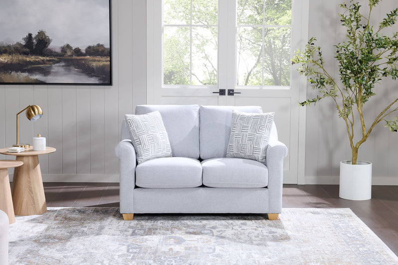 Finesse 59\" Contemporary Chenille Fabric Loveseat - Heather Grey