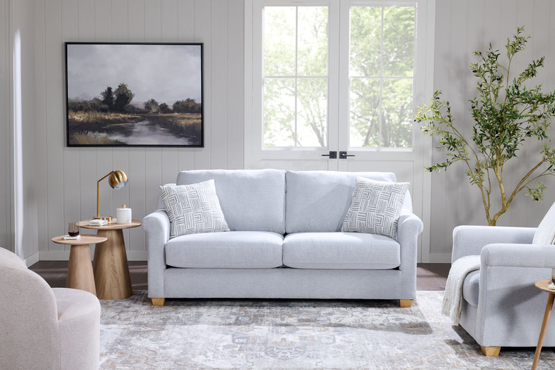 Finesse 81\" Contemporary Chenille Fabric Sofa - Heather Grey