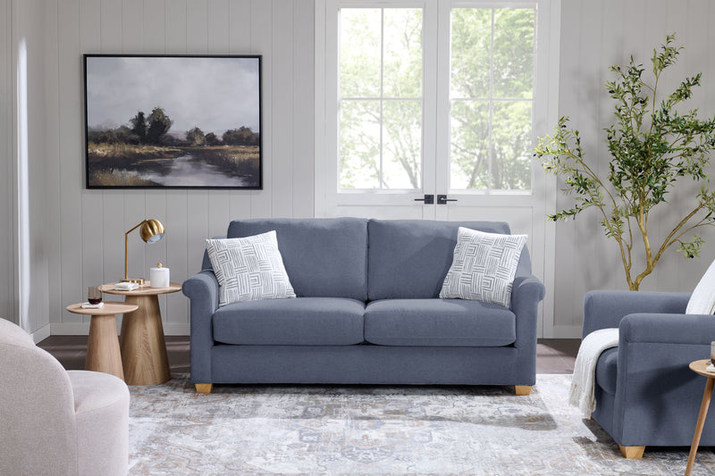 Finesse 81\" Contemporary Chenille Fabric Sofa - Flint Moss