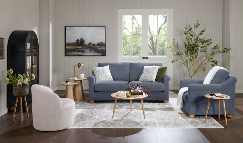 Finesse 81\" Contemporary Chenille Fabric Sofa - Flint Moss